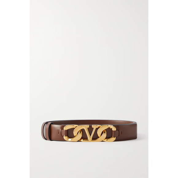 Valentino Garavani VCHAIN leather belt brown size EU 75
